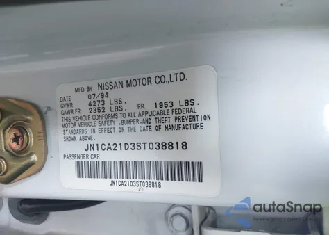 1995 Nissan Maxima Gle/Gxe/Se from USA, damaged, VIN JN1CA21D3ST038818